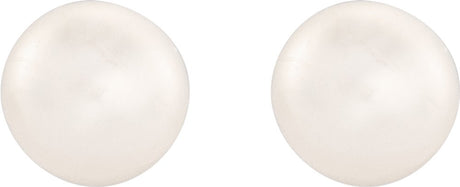 14K Yellow Gold 4-4.5 mm Cultured White Freshwater Button Pearl Earrings