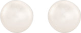 14K Yellow Gold 4-4.5 mm Cultured White Freshwater Button Pearl Earrings