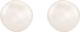 14K Yellow Cultured White Freshwater Pearl Earrings