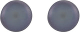 14K Yellow Gold 4-4.5 mm Cultured Black Freshwater Button Pearl Earrings
