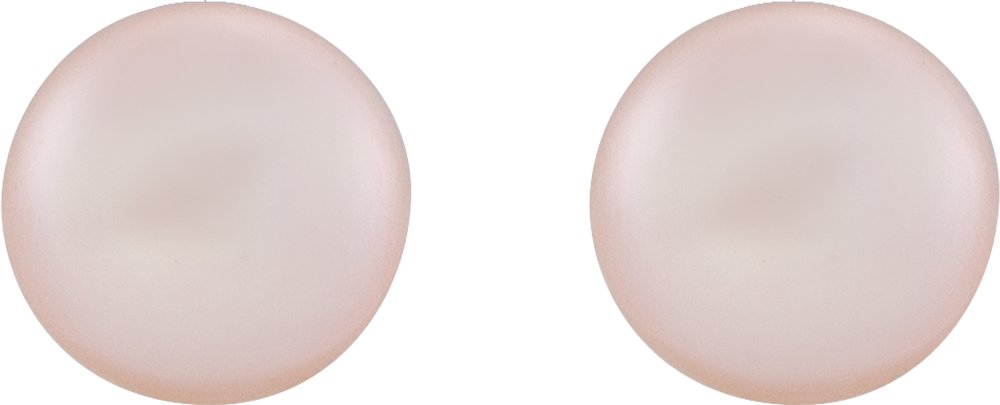 14K Yellow Cultured Pink Freshwater Pearl Earrings