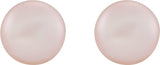 14K Yellow Cultured Pink Freshwater Pearl Earrings