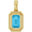14K Yellow Gold Natural Aquamarine Charm/Pendant