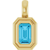 14K Yellow Gold Natural Aquamarine Charm/Pendant