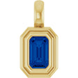 14K Yellow Gold Lab-Grown Blue Sapphire Charm/Pendant