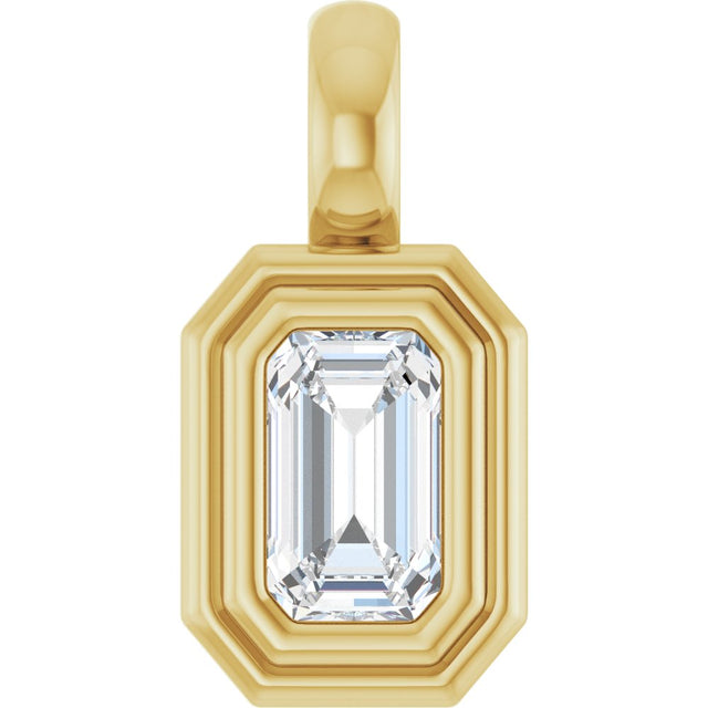 14K Yellow Gold 1/3 CT Lab-Grown Diamond Charm/Pendant