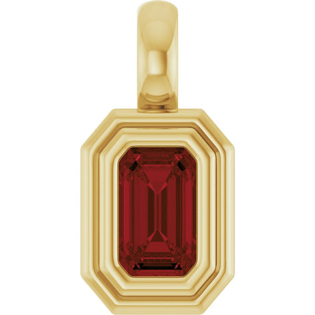 14K Yellow Gold Natural Mozambique Garnet Charm/Pendant