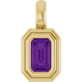 14K Yellow Gold Natural Amethyst Charm/Pendant