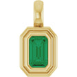 14K Yellow Gold Lab-Grown Emerald Charm/Pendant