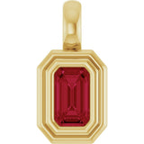 14K Yellow Gold Lab-Grown Ruby Charm/Pendant