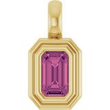 14K Yellow Gold Natural Pink Tourmaline Charm/Pendant