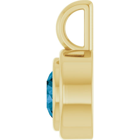 14K Yellow Gold Natural London Blue Topaz Charm/Pendant