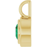 14K Yellow Gold Lab-Grown Emerald Charm/Pendant