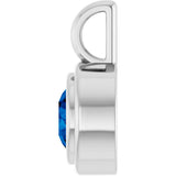Sterling Silver Lab-Grown Blue Sapphire Charm/Pendant