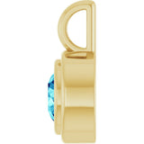 14K Yellow Gold Natural Blue Zircon Charm/Pendant