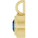 14K Yellow Gold Lab-Grown Blue Sapphire Charm/Pendant