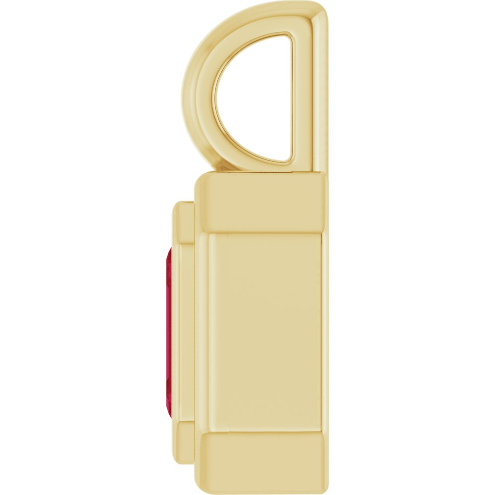 14K Yellow Gold Lab-Grown Ruby Charm/Pendant
