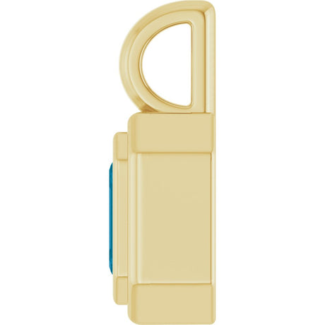 14K Yellow Gold Natural London Blue Topaz Charm/Pendant