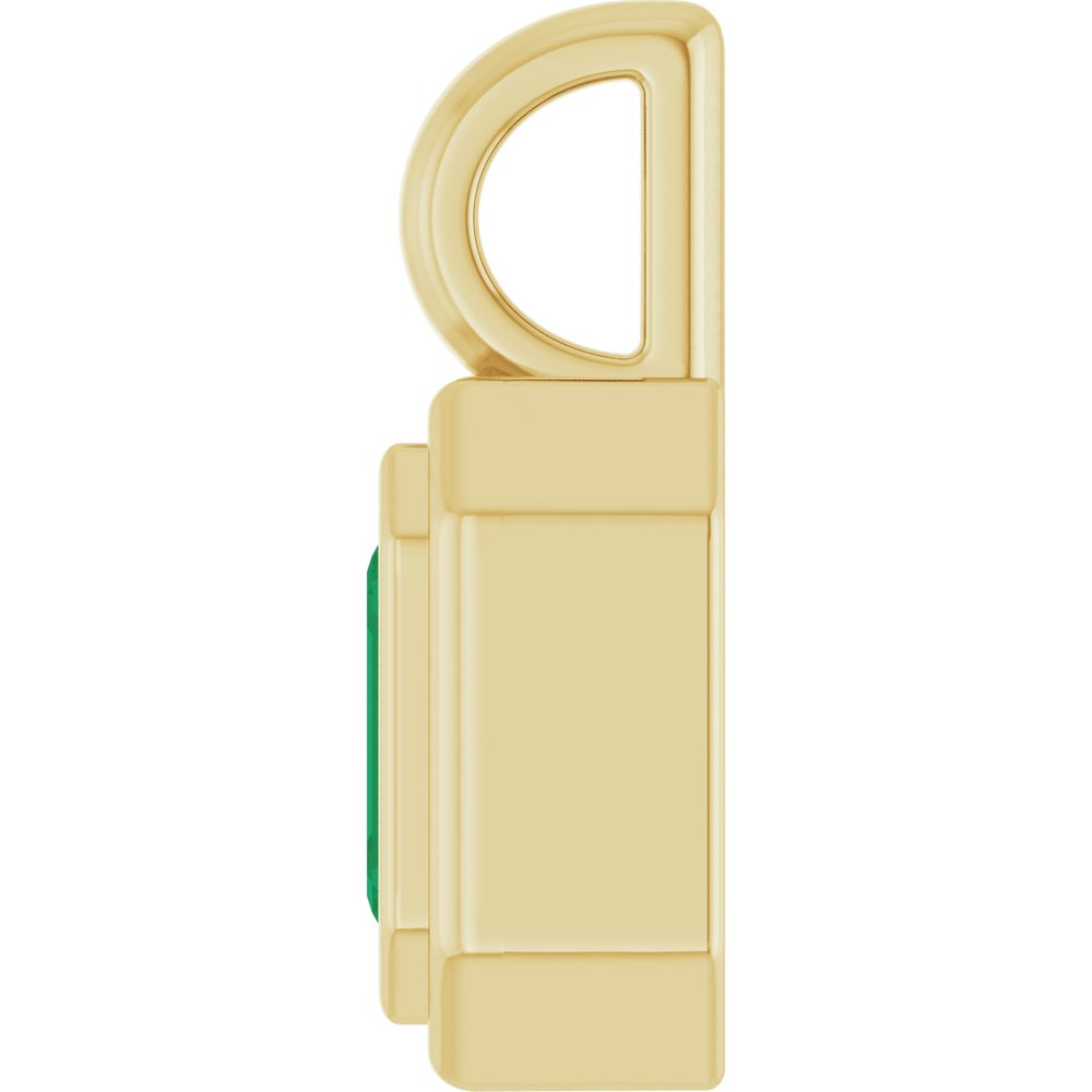 14K Yellow Gold Lab-Grown Emerald Charm/Pendant