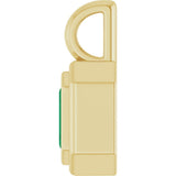 14K Yellow Gold Lab-Grown Emerald Charm/Pendant