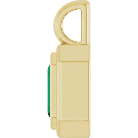 14K Yellow Gold Lab-Grown Emerald Charm/Pendant