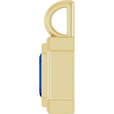14K Yellow Gold Lab-Grown Blue Sapphire Charm/Pendant