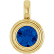 14K Yellow Gold Lab-Grown Blue Sapphire Charm/Pendant