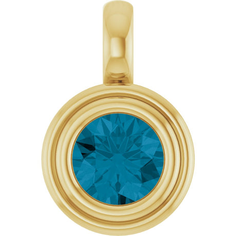 14K Yellow Gold Natural London Blue Topaz Charm/Pendant