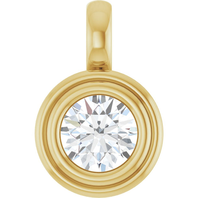 14K Yellow Gold 5/8 CT Lab-Grown Diamond Charm/Pendant
