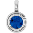 Sterling Silver Lab-Grown Blue Sapphire Charm/Pendant