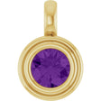 14K Yellow Gold Natural Amethyst Charm/Pendant