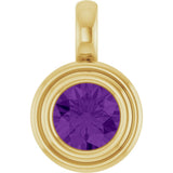 14K Yellow Gold Natural Amethyst Charm/Pendant
