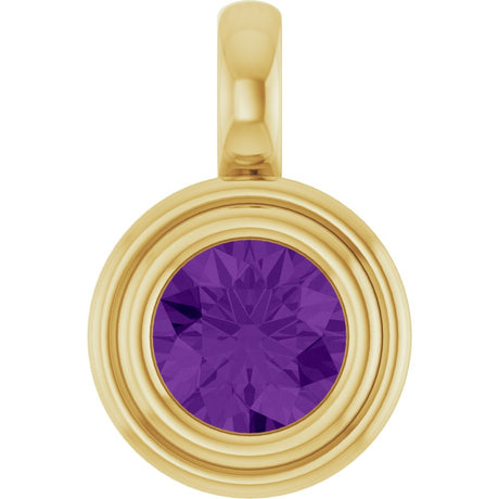 14K Yellow Gold Natural Amethyst Charm/Pendant