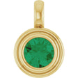 14K Yellow Gold Lab-Grown Emerald Charm/Pendant