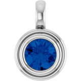 Sterling Silver Lab-Grown Blue Sapphire Charm/Pendant