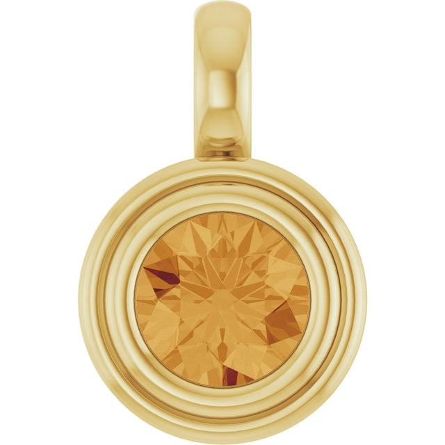 14K Yellow Gold Natural Citrine Charm/Pendant