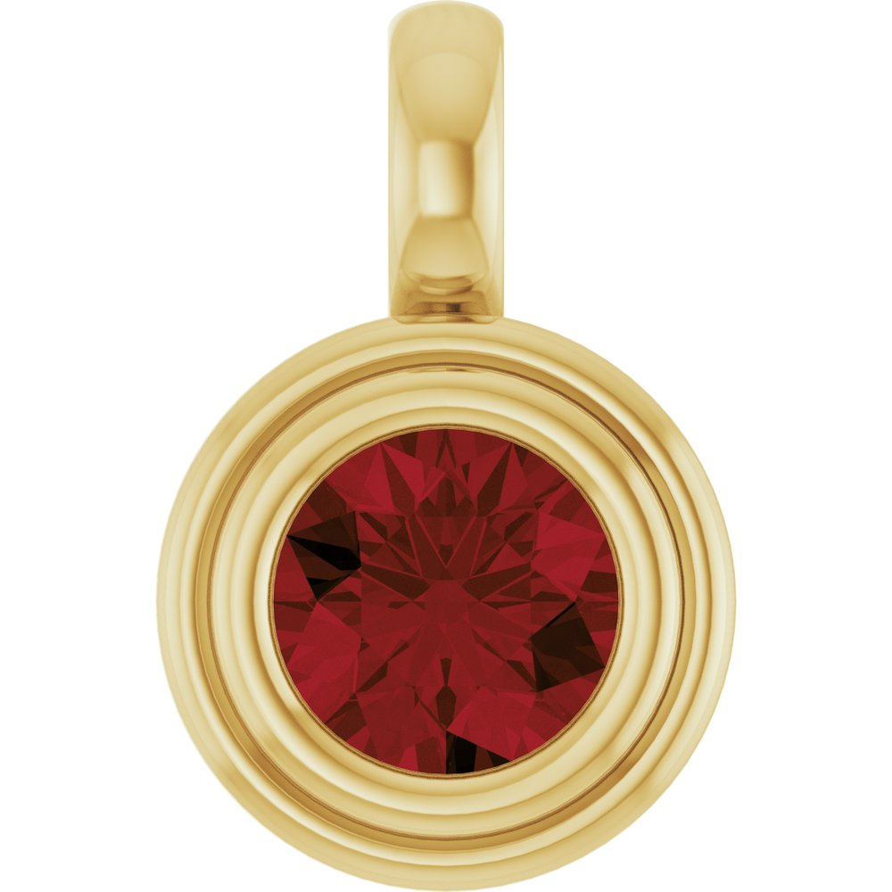 14K Yellow Gold Natural Mozambique Garnet Charm/Pendant