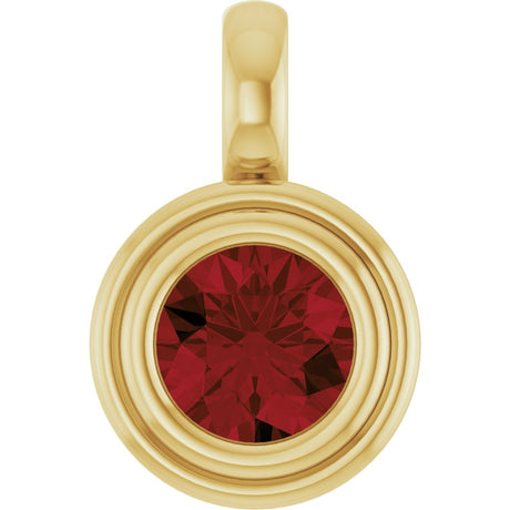 14K Yellow Gold Natural Mozambique Garnet Charm/Pendant