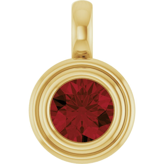 14K Yellow Gold Natural Mozambique Garnet Charm/Pendant