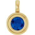 14K Yellow Gold Lab-Grown Blue Sapphire Charm/Pendant