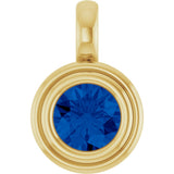 14K Yellow Gold Lab-Grown Blue Sapphire Charm/Pendant