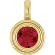 14K Yellow Gold Lab-Grown Ruby Charm/Pendant