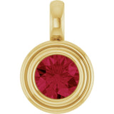 14K Yellow Gold Lab-Grown Ruby Charm/Pendant
