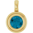 14K Yellow Gold Natural London Blue Topaz Charm/Pendant