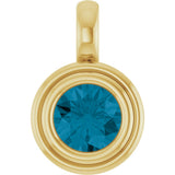 14K Yellow Gold Natural London Blue Topaz Charm/Pendant