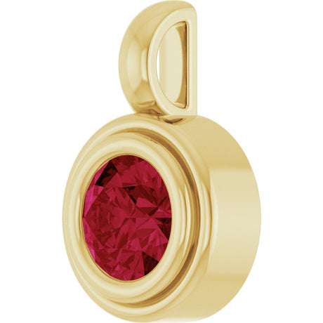14K Yellow Gold Lab-Grown Ruby Charm/Pendant
