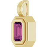 14K Yellow Gold Natural Pink Tourmaline Charm/Pendant