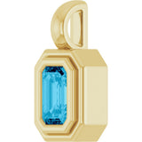 14K Yellow Gold Natural Aquamarine Charm/Pendant