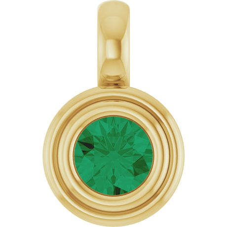 14K Yellow Gold Natural Emerald Charm/Pendant