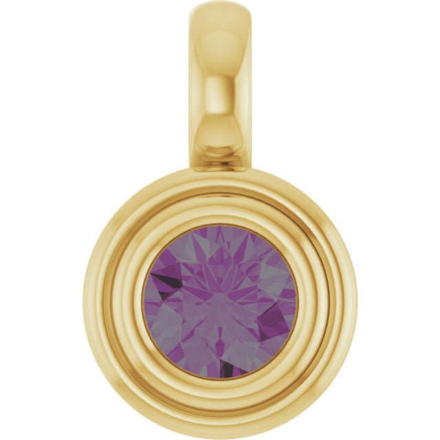 14K Yellow Gold Lab-Grown Alexandrite Charm/Pendant
